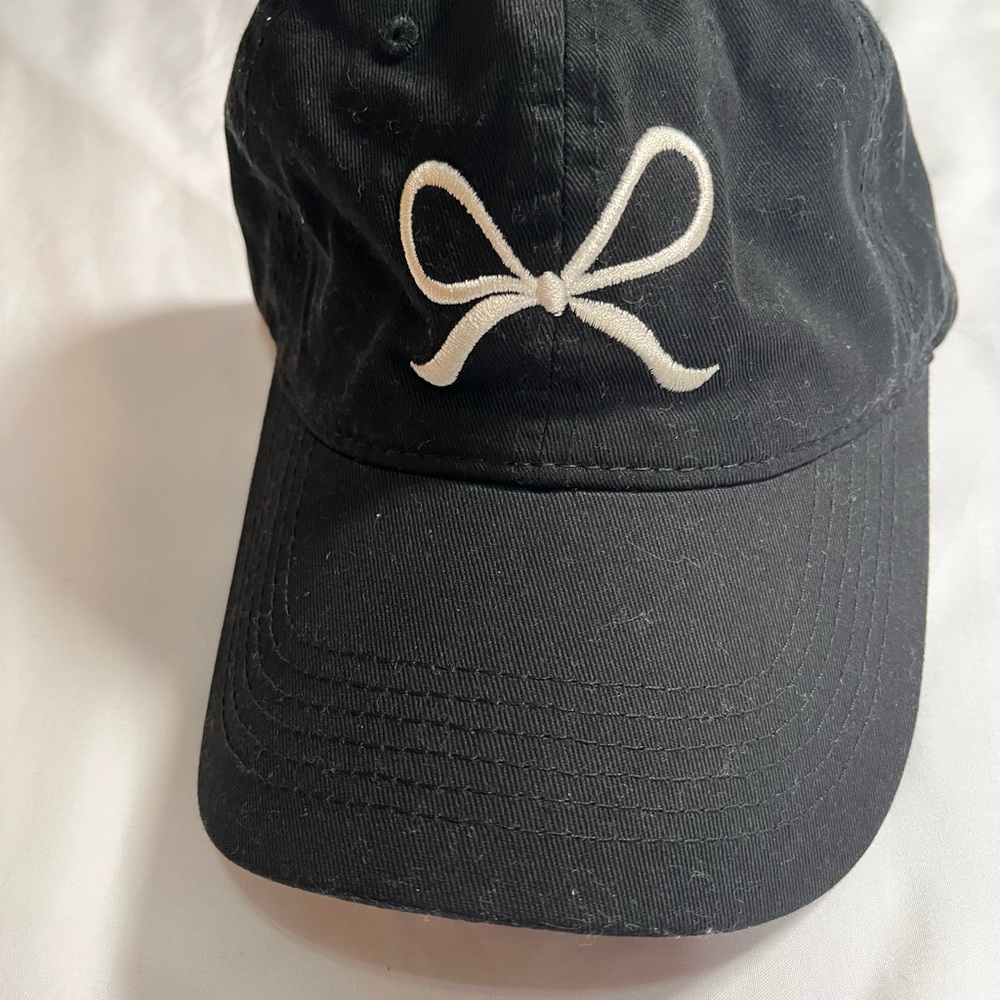 Black Kids Cap with Bow Accent